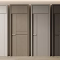 Multiple Colored Wooden Flush Doors With Simple Design And Metal Handles