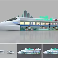 Guangzhou Shenzhen Hong Kong High Speed Train Station Platform With Modern Architecture And Urban Skyline