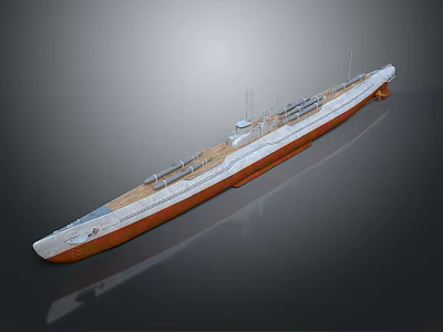 Realistic Warship Model With White Hull Detailed Deck Superstructure And Antenna On Gray Background 3d model