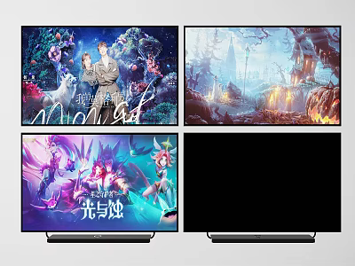 TV Screen Displaying Colorful Animated Scenes With High Definition And Sleek Design 3d model