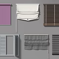 Various Curtain Styles Featuring Roller Roman Venetian Blinds in Purple White Brown Gray