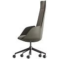 Modern Office Chair with High Back Dark Gray Beige Five Star Base and Wheels