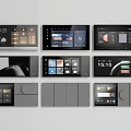 Modern Smart Switch Panels Featuring Touchscreen Interface Various Functions And Time