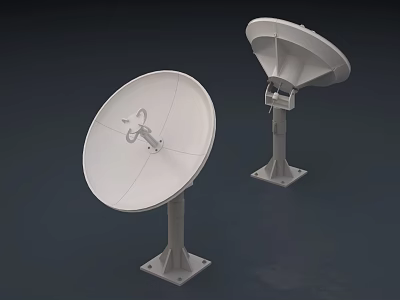 High Performance Commercial Satellite Dishes With Stable Mounting Stands For Outdoor Communication 3d model