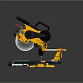 Yellow Miter Saw With Adjustable Base And Sharp Cutting Blade For Home Use 3d model