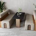 Table and Chair Combination 3d model