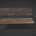 Classic Garden Landscape With Wooden Bench And Ornate Metal Frame Design