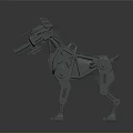 Mechanical Dog Robotic Character With 3D Model Structure And Metal Joint Components 3d model
