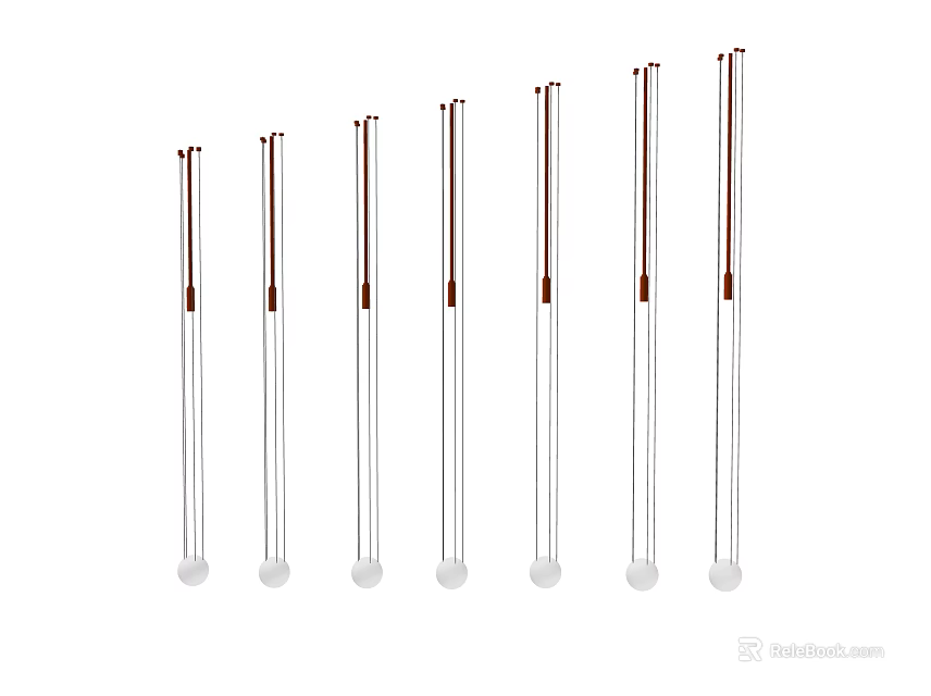 Modern Hanging Chandeliers With Various Lengths And Metal Structures For Interior Decoration 3d model 
