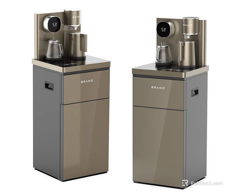 BRANO Modern Daily Appliances Two Units With Brown Gray Design And Cabinet Base 3d model 