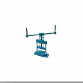 Blue Mechanical Equipment With Base Structure Support Columns And Crossbar Handles