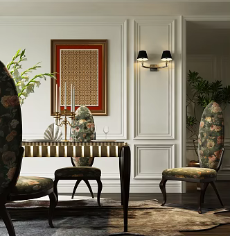 French Restaurant European Restaurant European Classical Restaurant French Dining Table and Chair Combination European Restaurant European Dining Table and Chair Combination 3d model