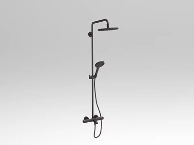 Modern Black Shower System with Rainfall Head and Handheld Sprayer Wall Mounted Design for Bathroom 3d model