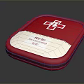 Red First Aid Kit With White Cross And Emergency Medical Supplies
