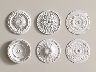 French Carved French Plaster Carved 3d model