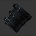 Three Black Cooking Pans With Silver Metal Buckles Stacked As Household Items
