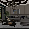 Elegant Light Grey Sectional Sofa With Multiple Soft Pillows For Warm American Style Living Room