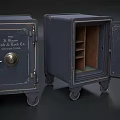 Commercial Safes With Wheels Closed And Open Doors Featuring Interior Shelves