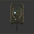 Military Battle Tank 3D Model With Turret And Armored Parts