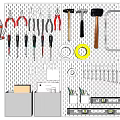 Pegboard Wall With Organized Tools Hammers Pliers Screwdrivers And Storage Accessories 3d model