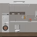 Modern Bathroom Cabinet Rack With Washing Machine Sink Wall Cabinets And Clothes Rail