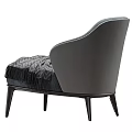 Modern Single Sofa With Gray Fabric Armrest And Draped Blanket On Dark Legs