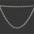 Shiny Silver Chain in Triangular Shape on Dark Background with Reflection