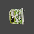 Vibrant Green Bus 3D Model Featuring Graffiti Art And Exterior Details
