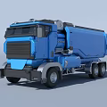Blue Modern Heavy Duty Truck With Cab Container And Body Structure Design