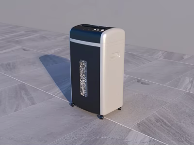 Modern Compact Office Paper Shredder With Wheels For Efficient Document Shredding 3d model