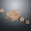 Antique Copper Coin Jewelry With Intricate Carvings And Traditional Design Elements