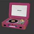 Pink Crosley Suitcase Style Record Player Audio System With Classic Design And Portable Feature
