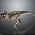 Realistic Tyrannosaurus Rex Dinosaur Model With Open Mouth And Detailed Skin Texture
