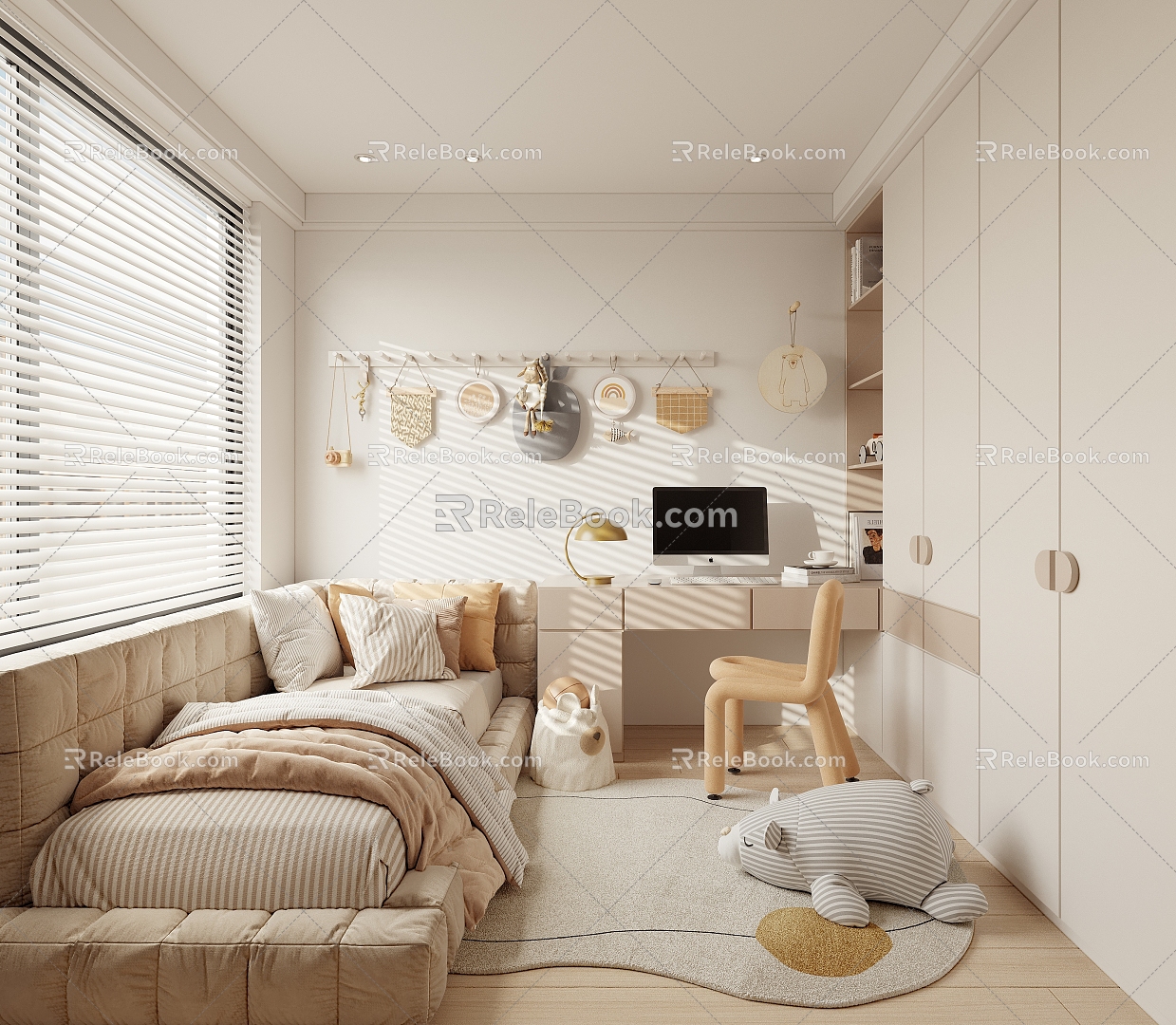 Children's Room Daughter Room Princess Room Baby Room Multifunctional Room Cream Style 3d model