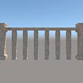 Classic Stone Balustrade Architectural Component With Decorative Columns And Handrail