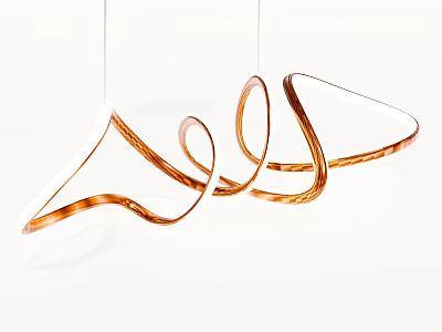Elegant Copper Spiral Modern Pendant Light with Contemporary Hanging Design 3d model