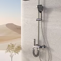 Modern Stainless Steel Wall Mounted Shower System with Handheld Sprayer and Temperature Control 3d model