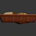 Fresh Artisan Bread Loaves with Cross Patterns in Red Wicker Basket