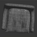 Modern Gray Fabric Leisure Chair With Armrests And Metal Legs Design