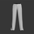 White Casual Straight Leg Pants With Elastic Waist For Comfortable Daily Wear