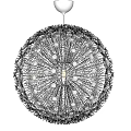 Modern Artistic White Spherical Chandelier With Intricate Wire Structure And Unique Design