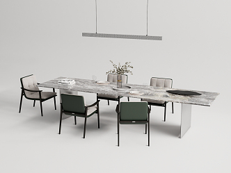 Modern Dining Table and Chair Combination Dining Table and Chair 3d model