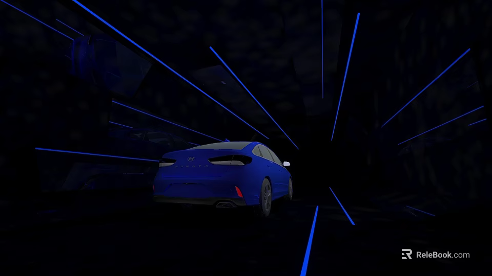 Modern Tobacco And Liquor Store With Blue Lighting And Tunnel Like Entrance Design 3d model 