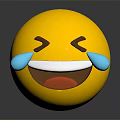 Cute Yellow Laughing Crying Emoji Decorative Ornament Figurine for Home Decor