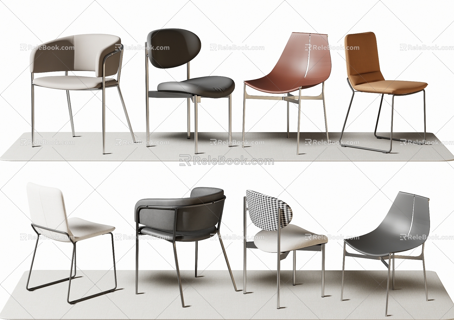 Modern Lounge Chair Dining Chair Single Chair 3d model