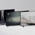 Three Televisions Arranged Side By Side With Different Screen Displays In Product Showcase