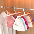 Multifunctional Clothes Hanger with Clips for Organizing Hats and Shirts in Wooden Closet