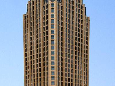 European high-rise residential building and commercial 3d model