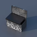 Durable Metal Tool Box With Flame Pattern Open Lid For Hardware Tools Storage 3d model