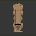 Bronze Colored Military Engineering Vehicle With Six Wheels Mechanical Arm And Antennas
